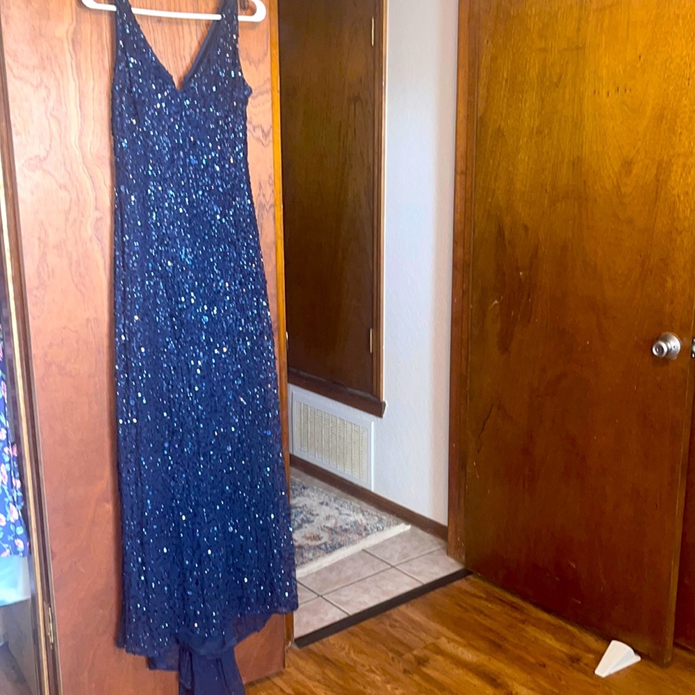 Adrianna Pappell Navy sequin dress